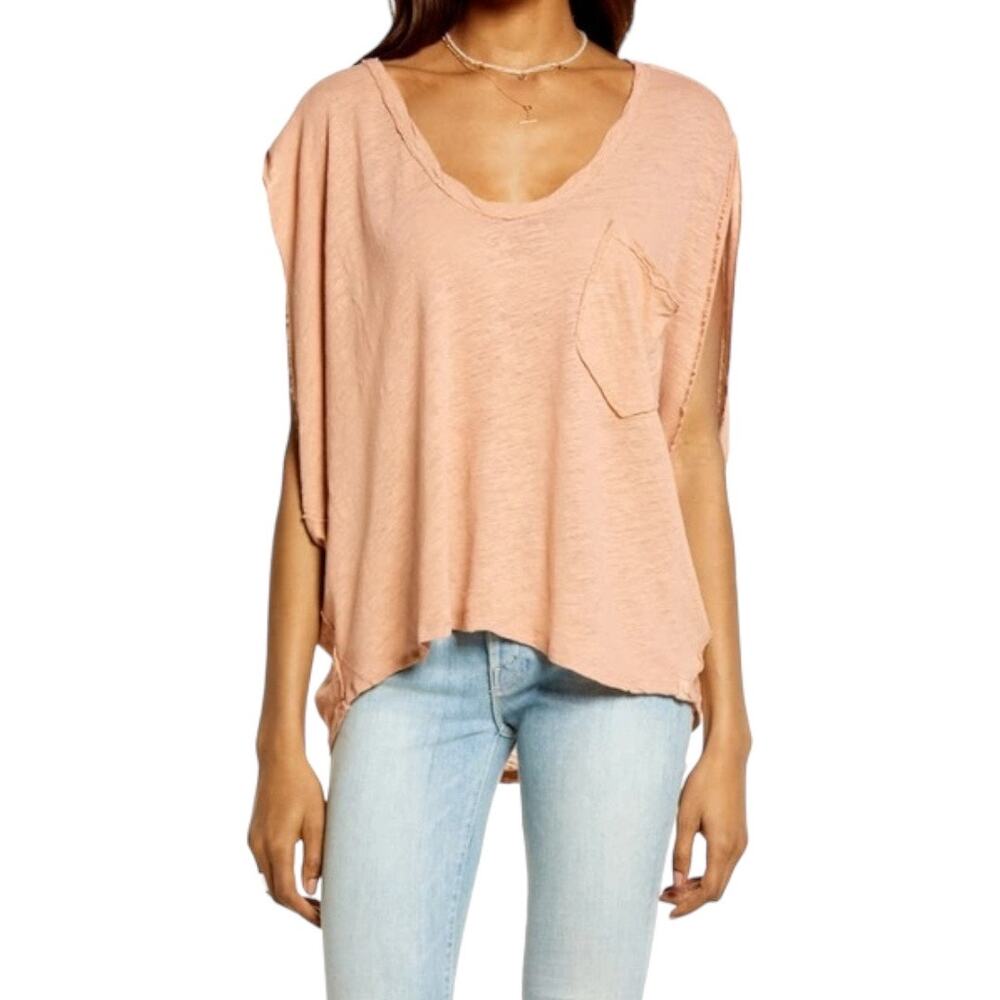 Free People We The Free Feelin Fine Tee Medium Thorns Pocket Oversized Boho